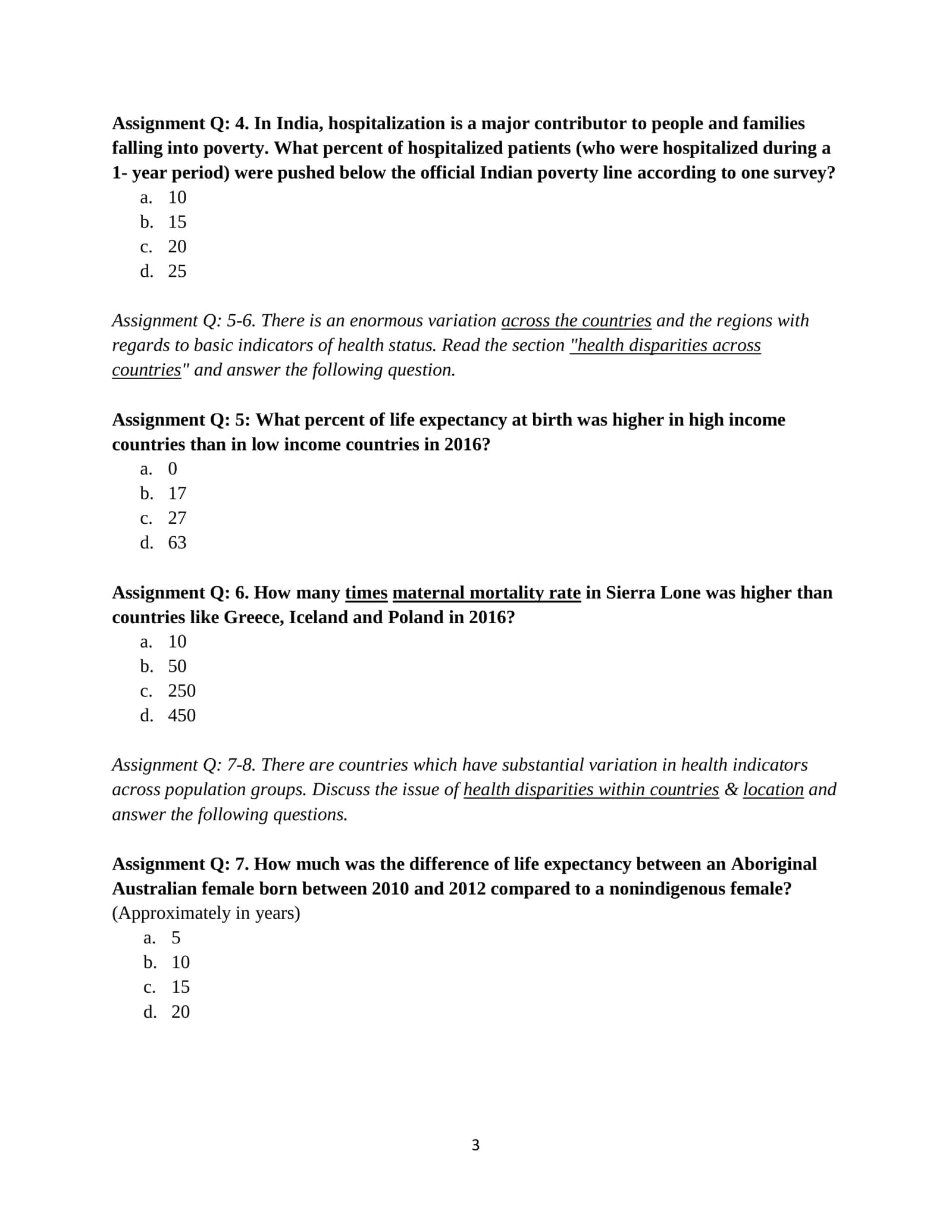 Global Health – Block 1.3 3