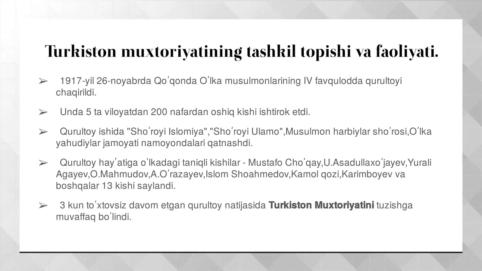 Turkiston Muxtoriyati– milliy demokratik davlatchilikning dastlabki tajribasi 3