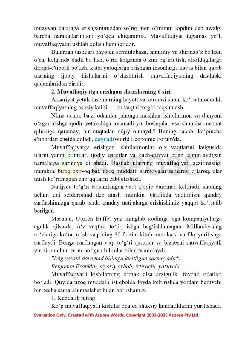 Shaxsning ustuvor xususiyati sifatida 3