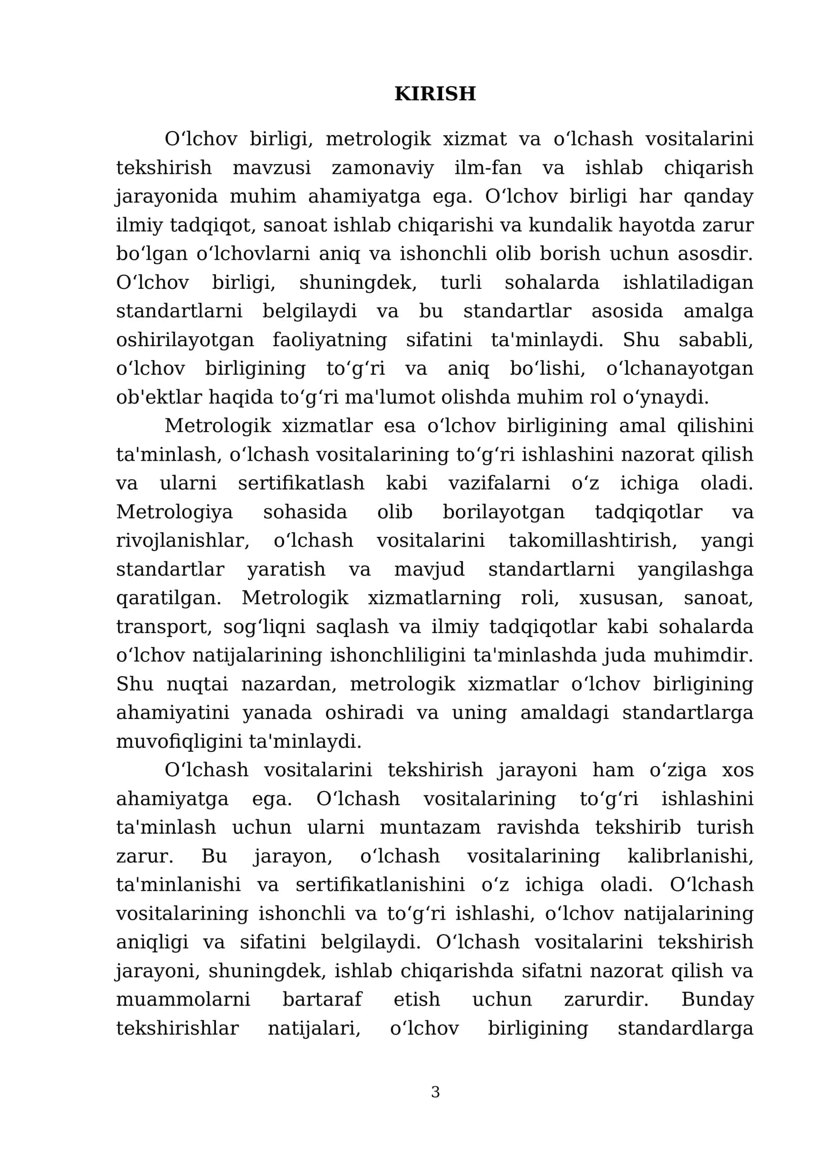 O‘lchov birligi, metrologik xizmat, o‘lchash vositalarini tekshirish 3