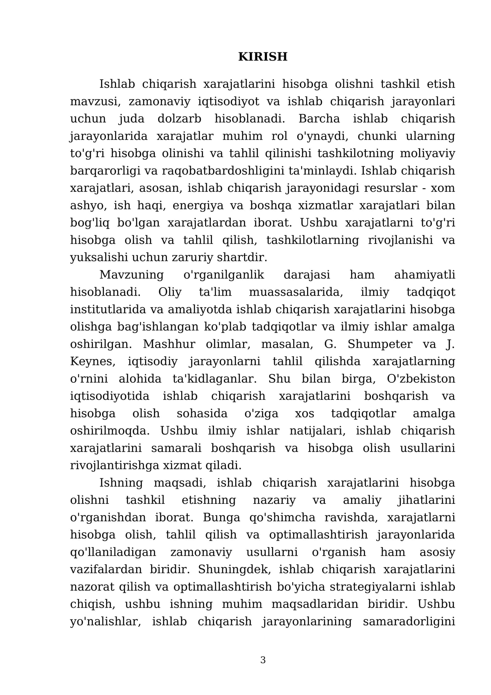 Ishlab chiqarish xarajatlarini hisobga olishni tashkil etish 3