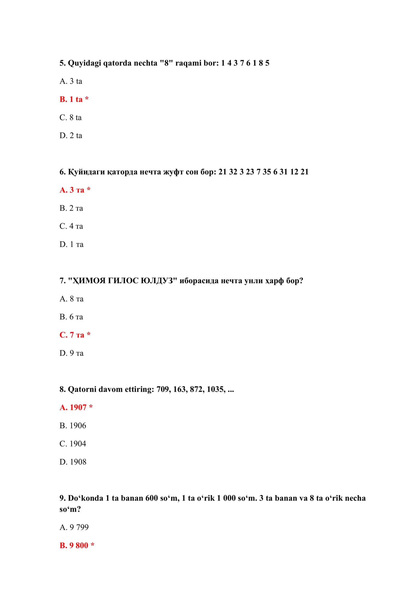 BOJXONA ISHIGA KIRISH TAYYORLOV SAVOLLARI TEST SAVOLLARI VA JAVOBLARI BILAN 3