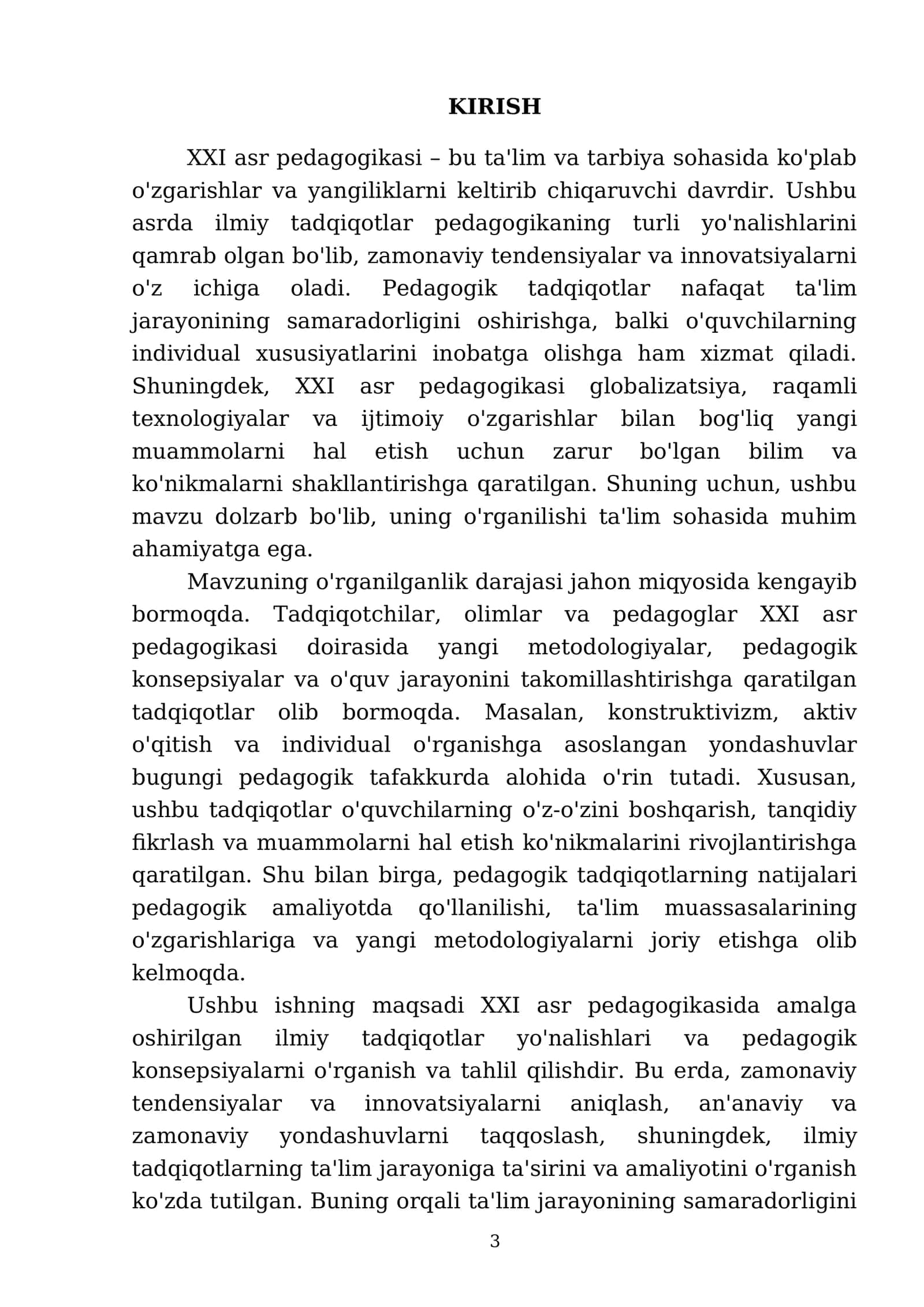 XXI asr pedagogikasida amalga oshirilgan ilmiy tadqiqotlar yoʻnalishlari va pedagogik konsepsiyalar 3