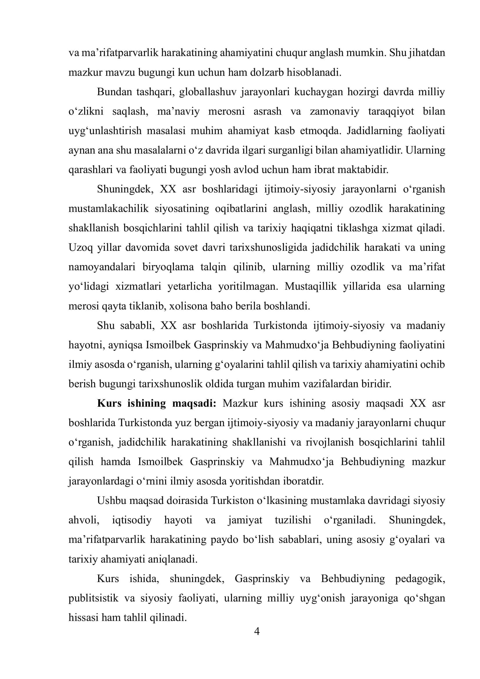 XX ASR BOSHLARIDA TURKISTONDA IJTIMOIY-SIYOSIY VA MADANIY HAYOT. ISMOILBEK GASPRINSKIY VA MAHMUDXO‘JA BEHBUDIY FAOLIYATI 3
