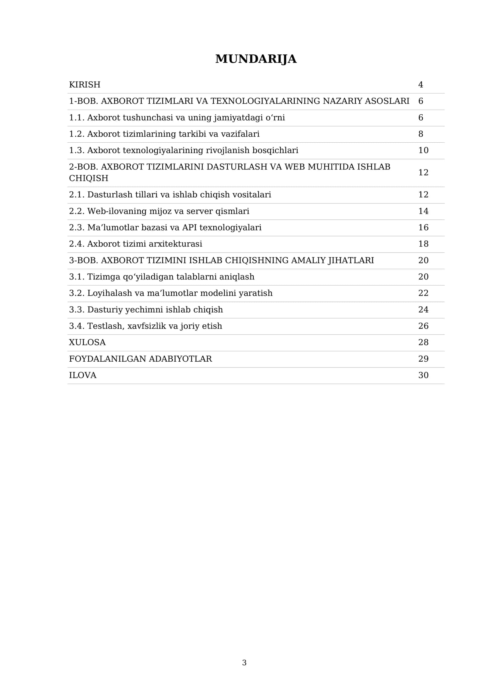 AXBOROT TIZIMLARI VA TEXNOLOGIYALARI 3