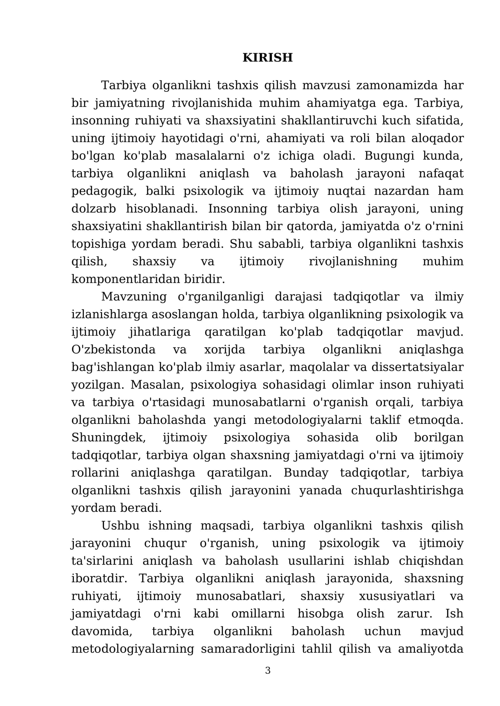 Tarbiya olganlikni tashxis qilish 3
