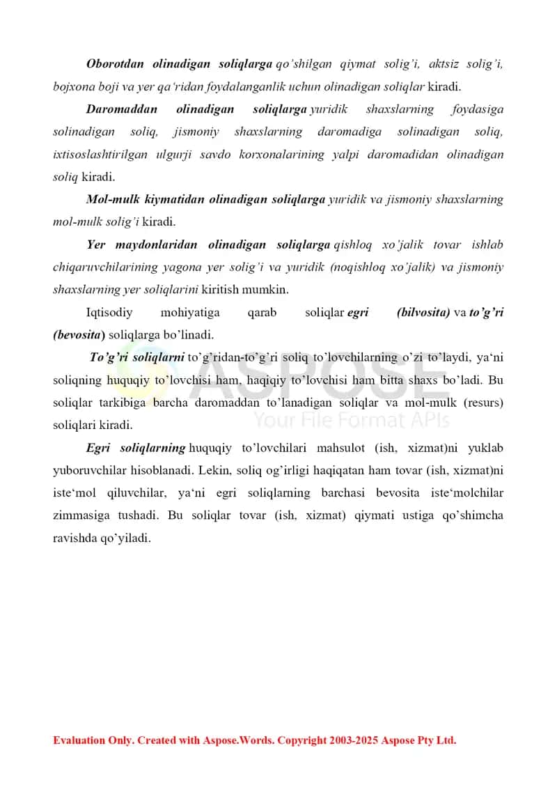 O‘zbekiston Respublikasida soliq kodeksining ahamiyati. Referat 10 bet. 4