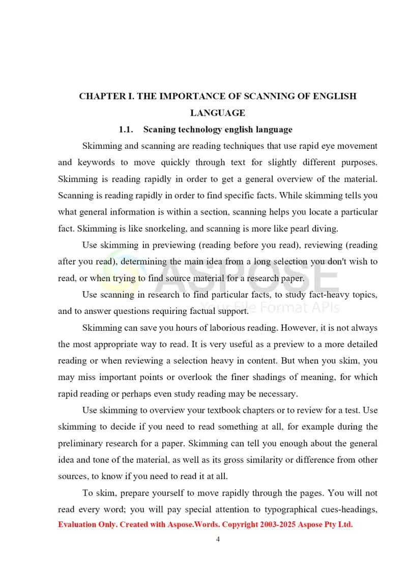 Scanning Technology in English Language 4