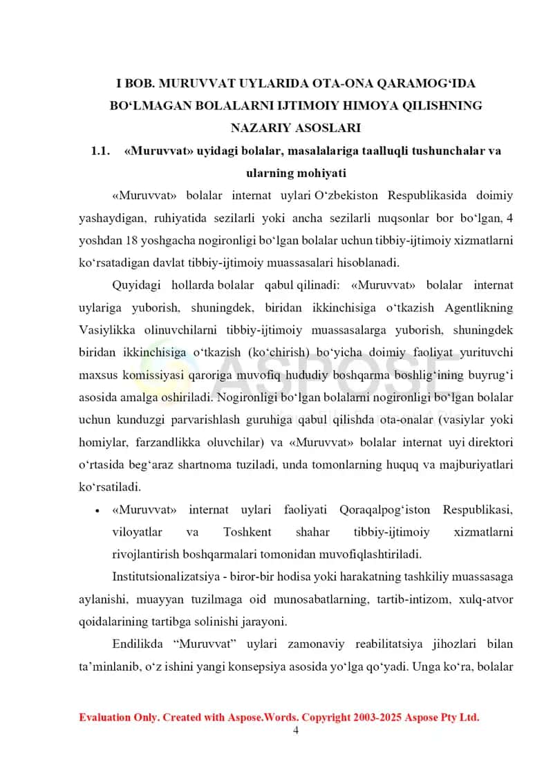 Muruvvat nogiron bolalar uchun internat uylari faoliyat yuritish tartibi 4