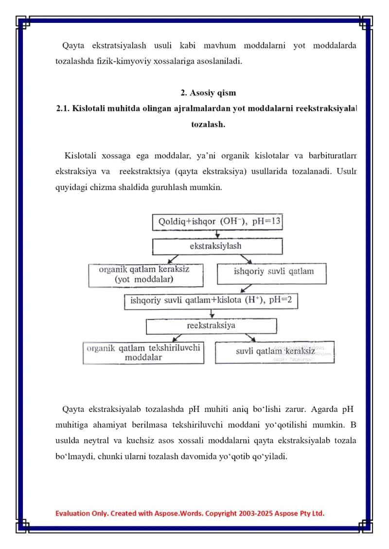 12. Ob'yektlardan ajratib olingan moddalarni tozalash usullari. Referat, 9 bet 4