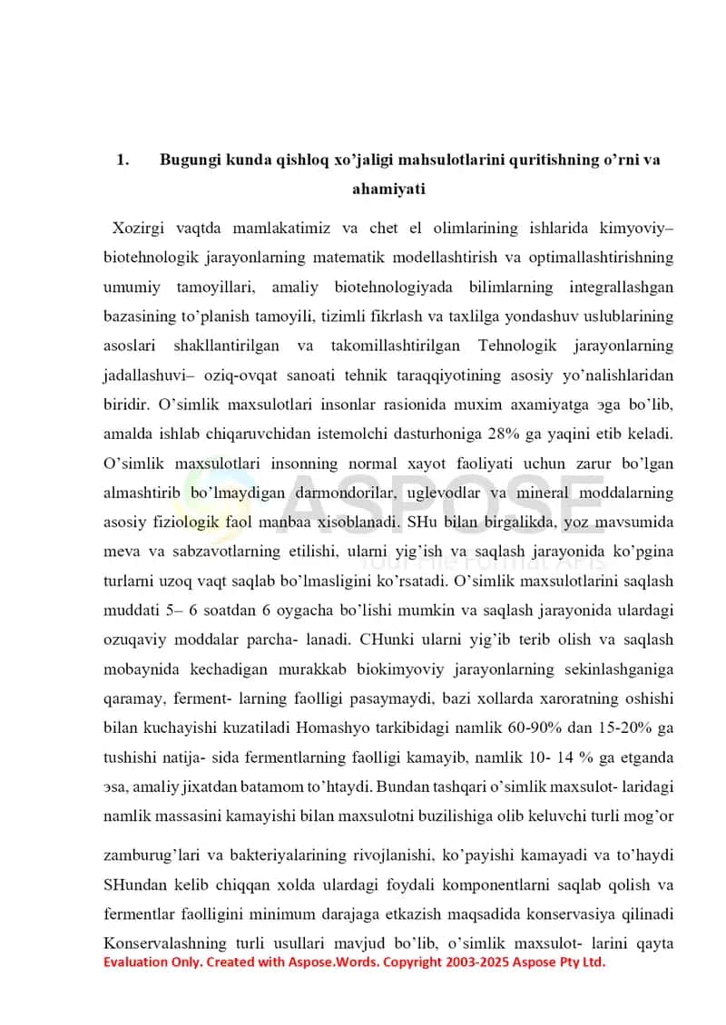 Quritilgan 18 tonna baqlajon mahsulotlarini qadoqlash uchun talab qilinadigan qadoqlash materiallarini turi va miqdorini hisoblash 4