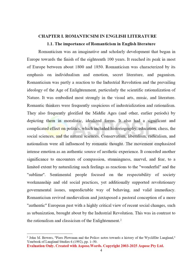 English Romanticism and Its Development 4