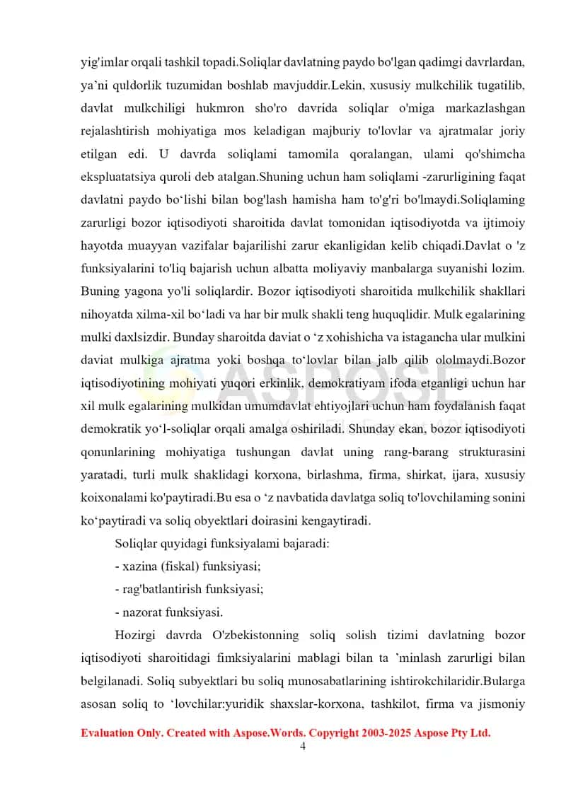 Yuridik shaxslardan undiriladigan soliqlar va boshqa majburiy to'lovlar 4