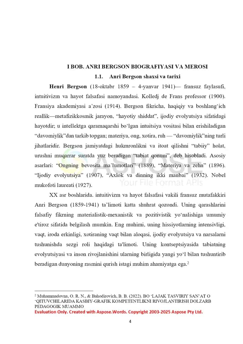 Anri Bergson intuitsiya haqida 4