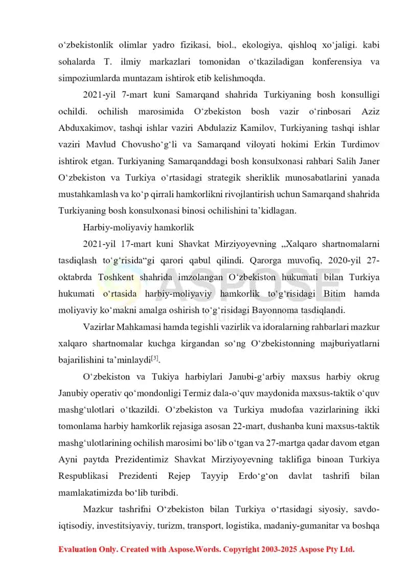 Oʻzbekiston — Turkiya munosabatlari 4