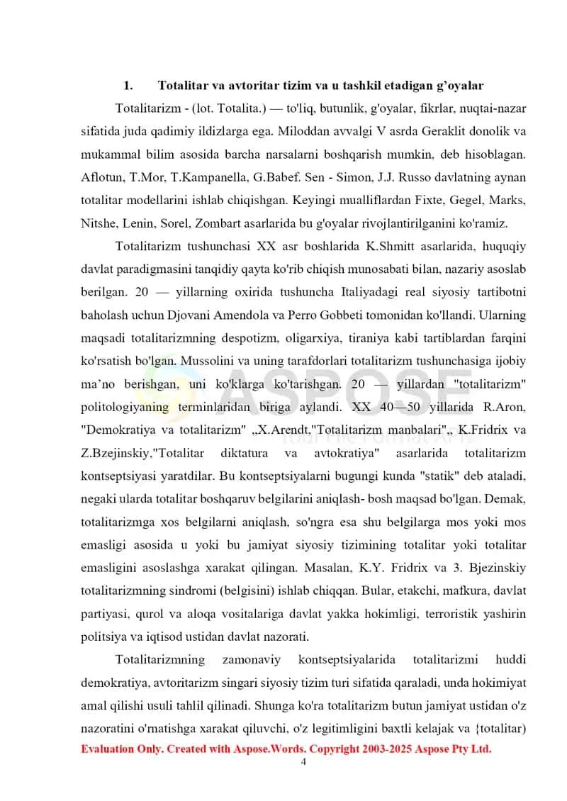 Totalitar-avtoritar mafkuralar mohiyati va vujudga kelish sabablari 4