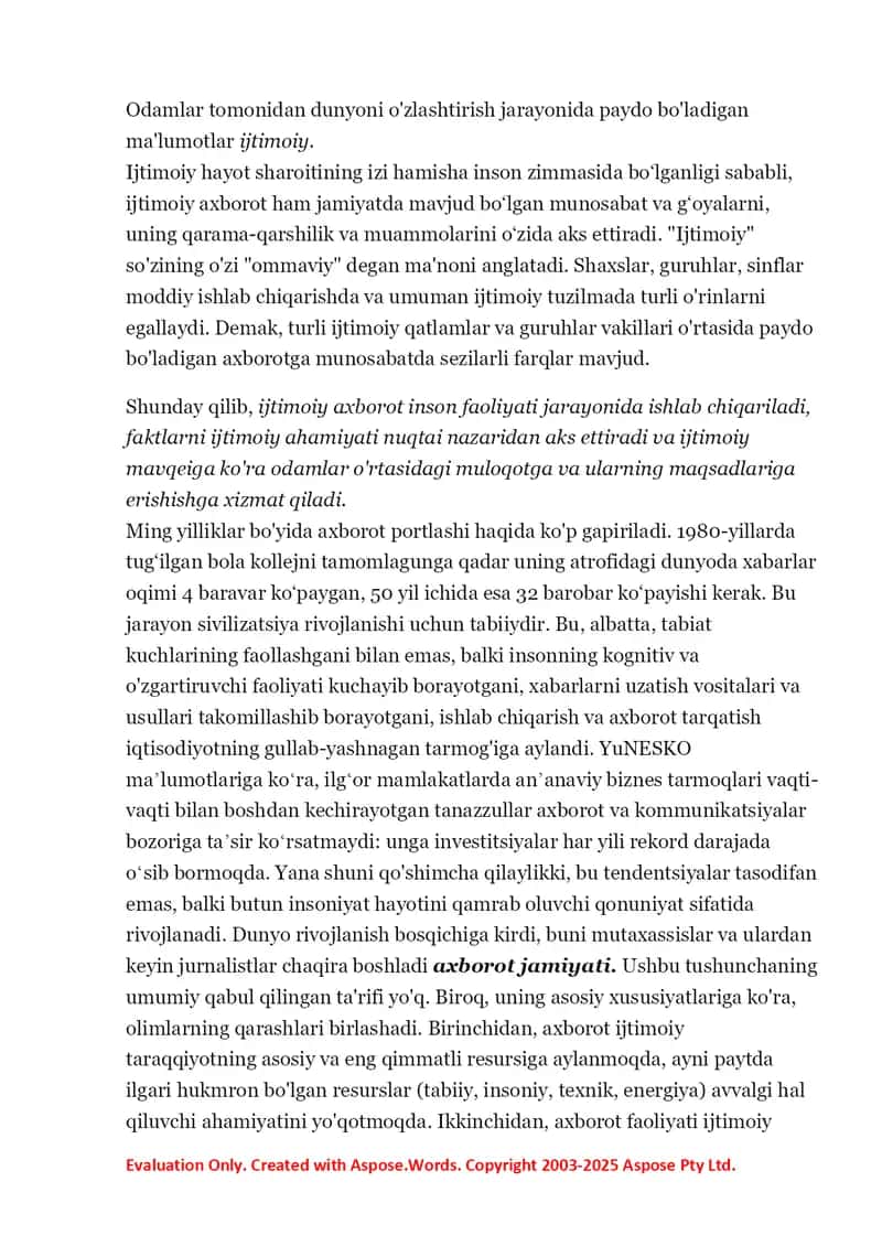 Jurnalist axboroti va uning asosiy xususiyatlari jurnalistika ommaviy axborot faoliyati sifatida. Jurnalistik axborot tushunchasi 4