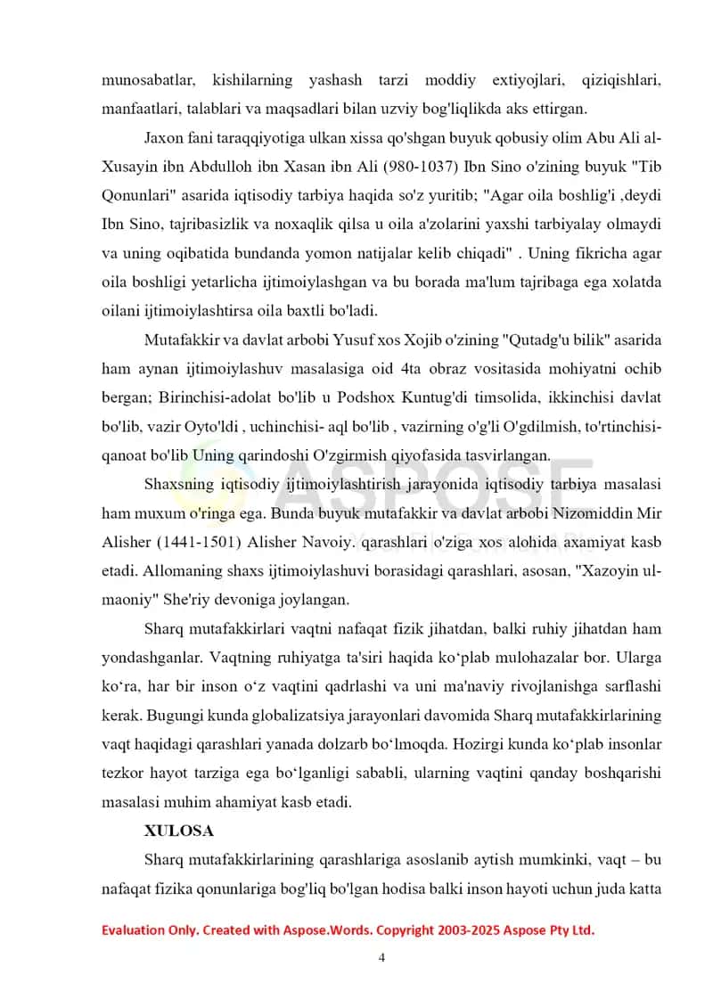 SHARQ MUTAFFAKIRLARNING QARASHLARIDA VAQTDAN UNUMLI FOYDALANISH MASALALARINING TAHLILI 4