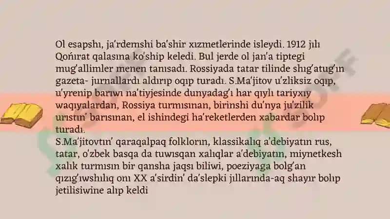 S.Májitov dóretiwshiliginiń ózgesheligi 4