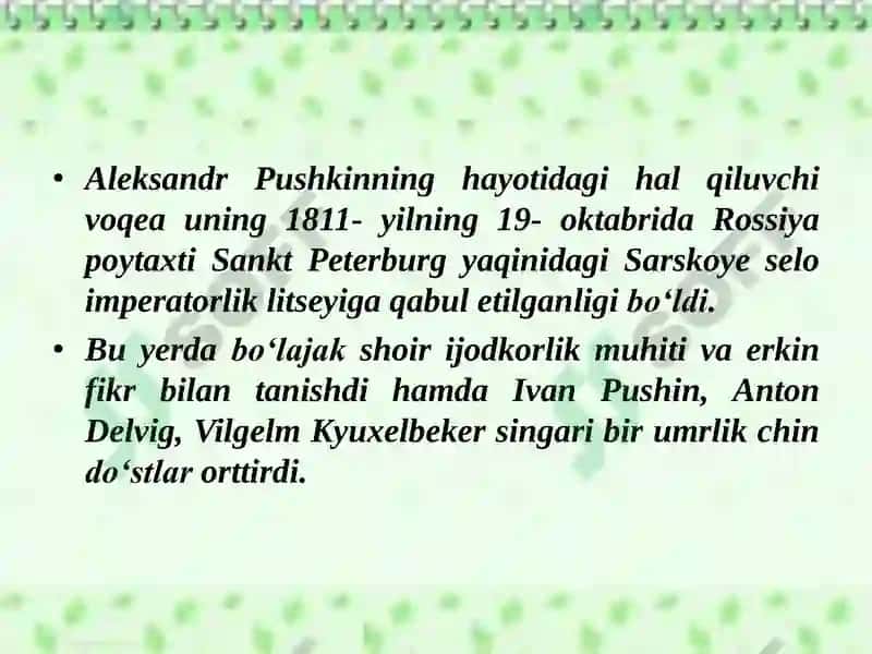 Aleksandr Pushkinning hayoti 4