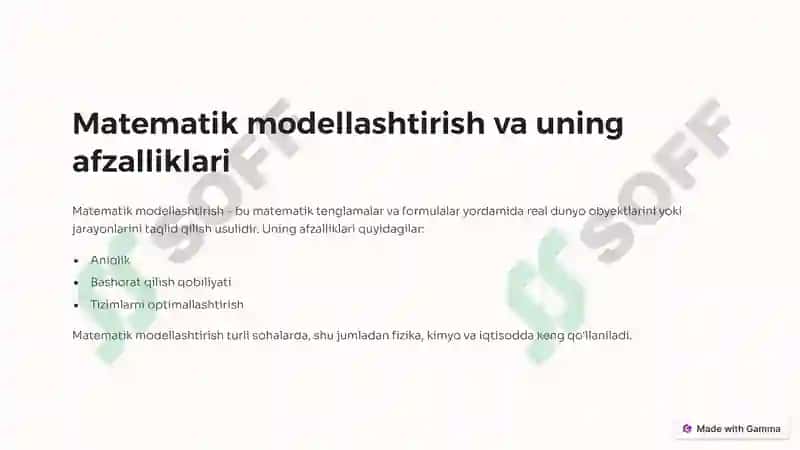 Modellashtirish 4