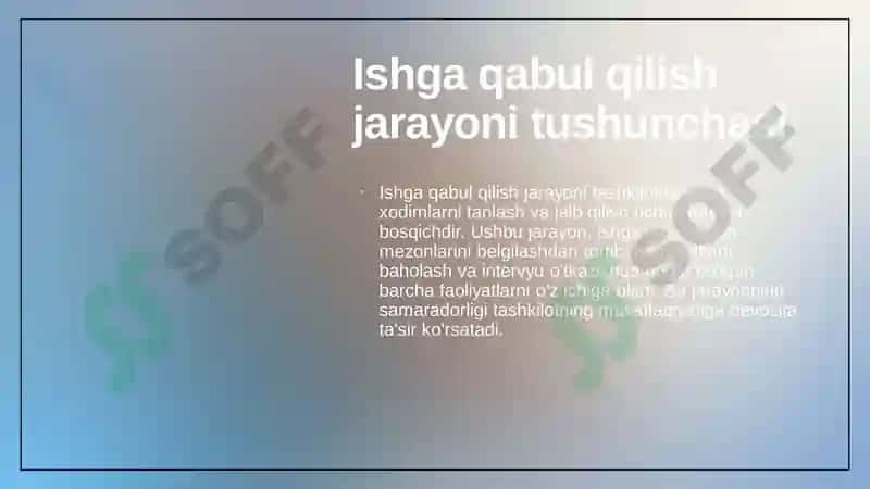 HR menejer lavozimi uchun ishga qabul qilish mezonlari 4