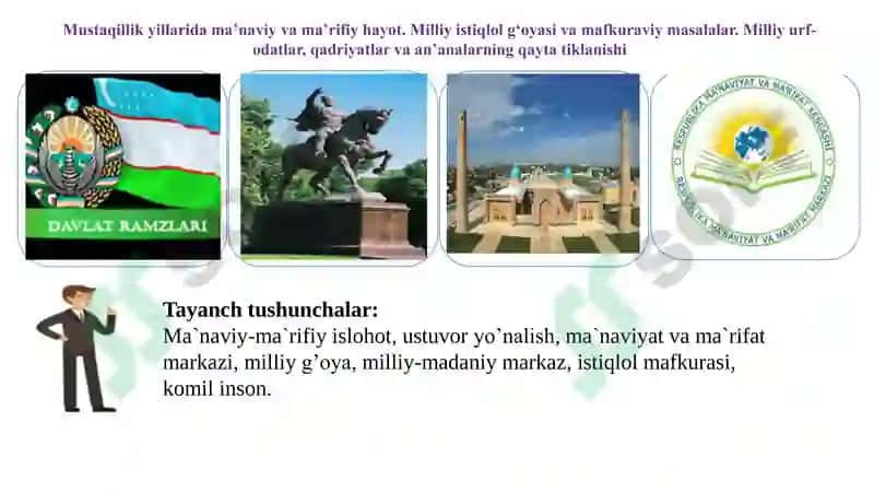 Mustaqillik yillarida O‘zbekistondagi ma’naviy va madaniy taraqqiyot 4