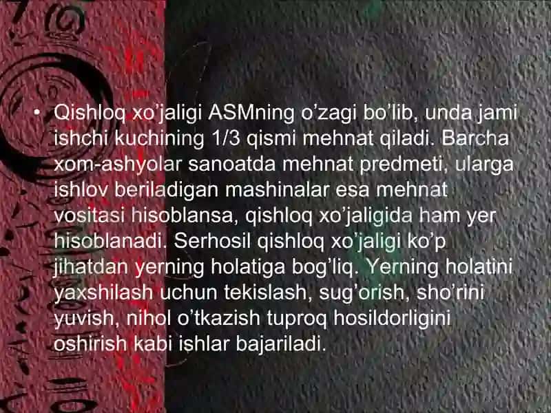 Qishloq xo'jaligi va sanoat 4
