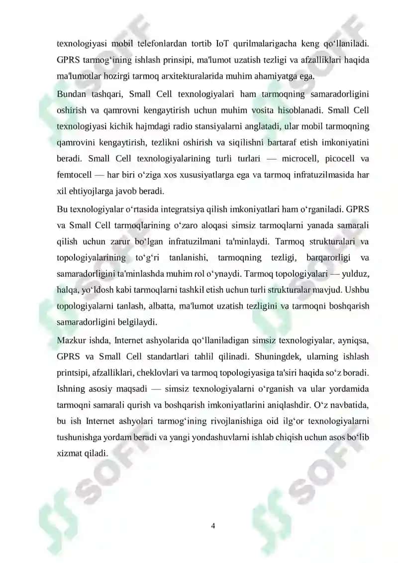 Internet ashyolarida qo‘llaniladigan simsiz texnologiyalari 4