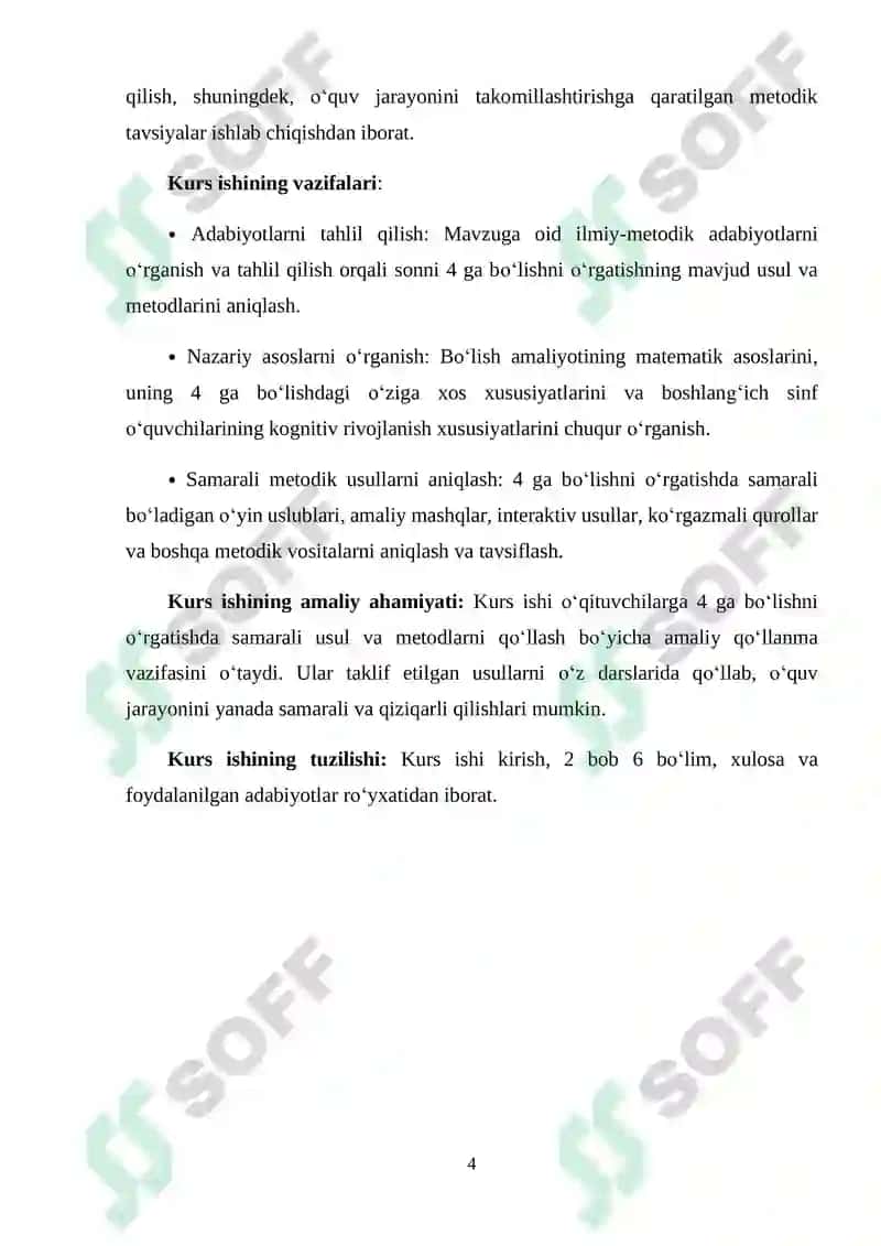 SONNI 4 GA BO‘LISHNI O‘RGATISH METODIKASI 4