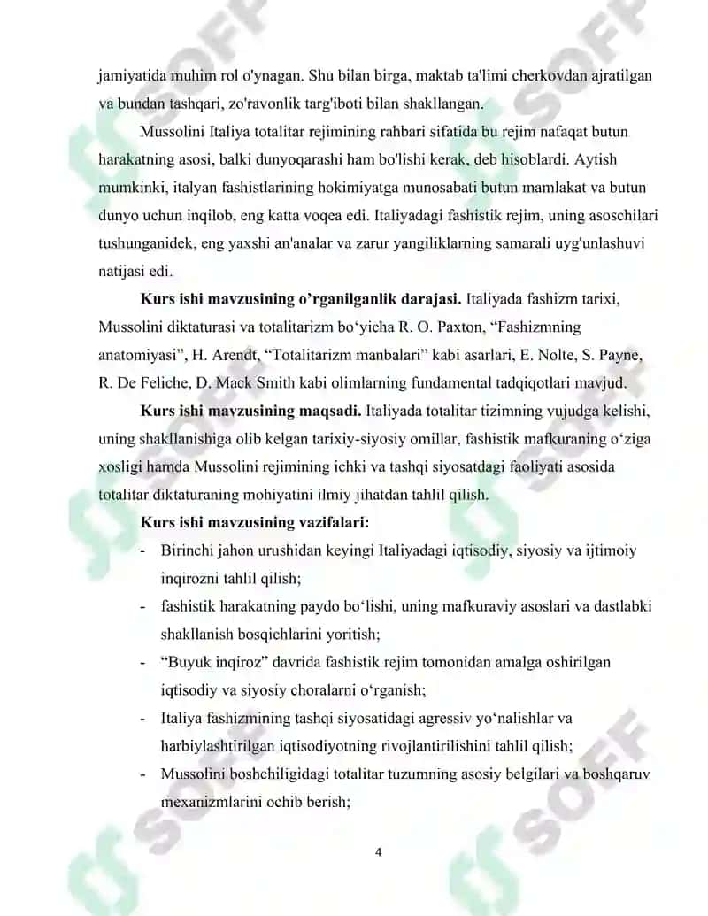 ITALIYADA TOTALITAR TIZIMNING O'RNATILISHI 4