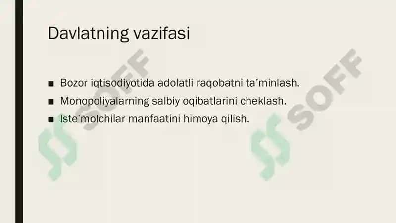 DAVLATNING MONOPOLIYALARGA QARSHI SIYOSATI 4