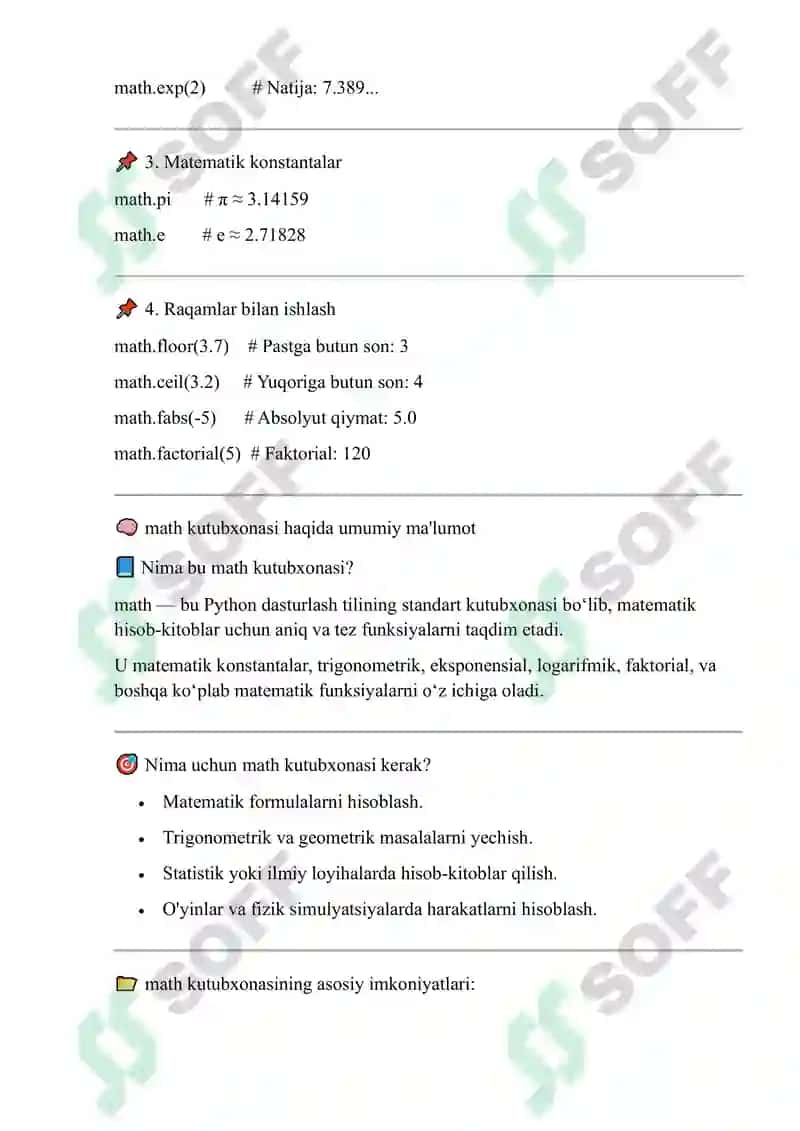 Python Dasturlash Matematik Funksiyalar 4