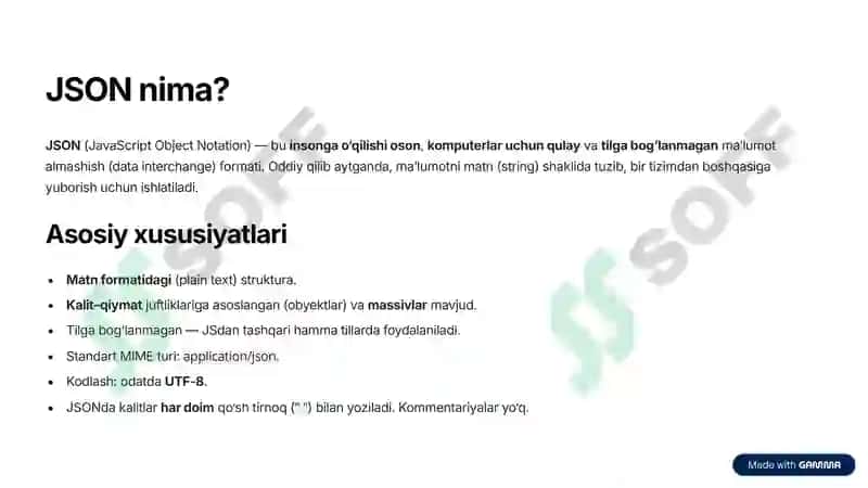 JavaScriptda Object, JSON va localStorage 4