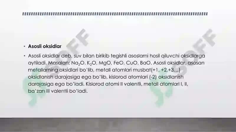 Asosli oksidlar Ularning xossalari va olinishi 4