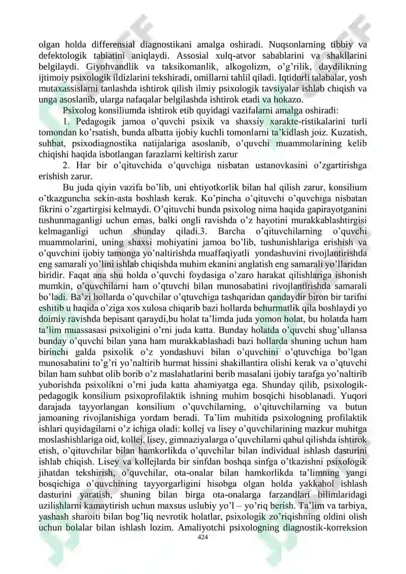 TA’LIM TIZIMIDA ZAMONAVIY PSIXOLOGIK XIZMAT KOʻRSATISHNING OʻZIGA XOS AHAMIYATLARI 4