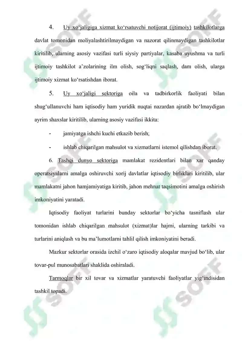 O’zbekiston milliy hisoblar tizimi: holati va istiqbollari 5