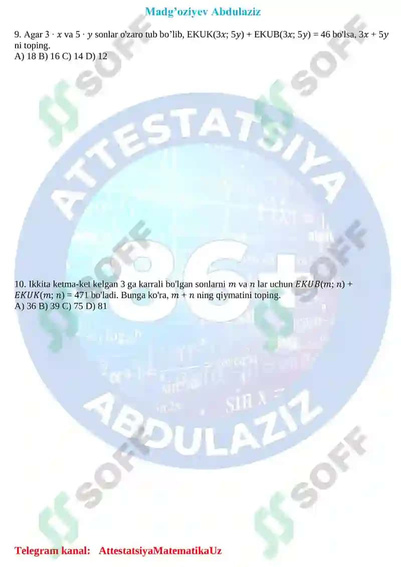 Ekub va Ekuk test 5