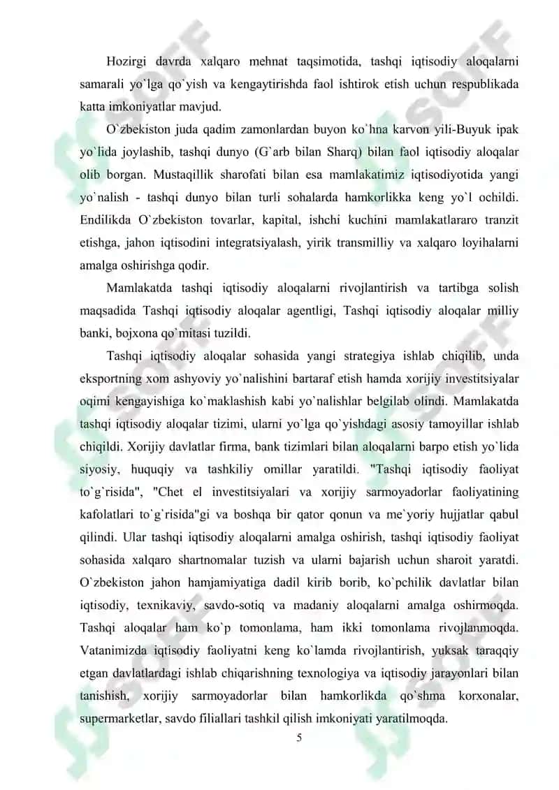 O'zbekiston tashqi savdo munosabatlari geografiyasi 5