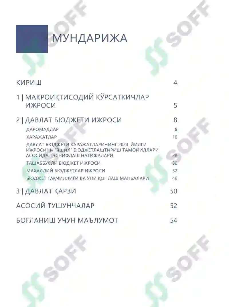 Фуқаролар учун бюджет: 2024 йил ижроси 5