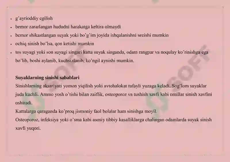 Suyak sinishining turlari 5
