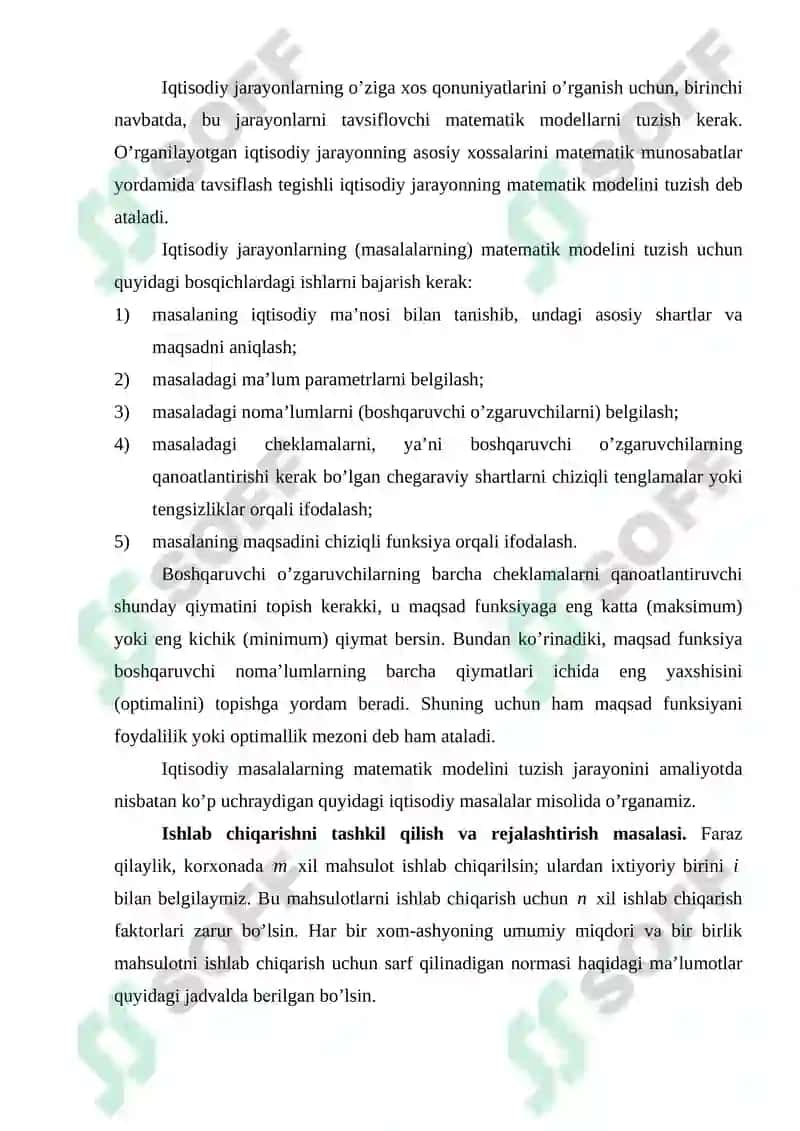 IQTISODIY MATEMATIKA fanidan о‘quv-uslubiy majmua 5
