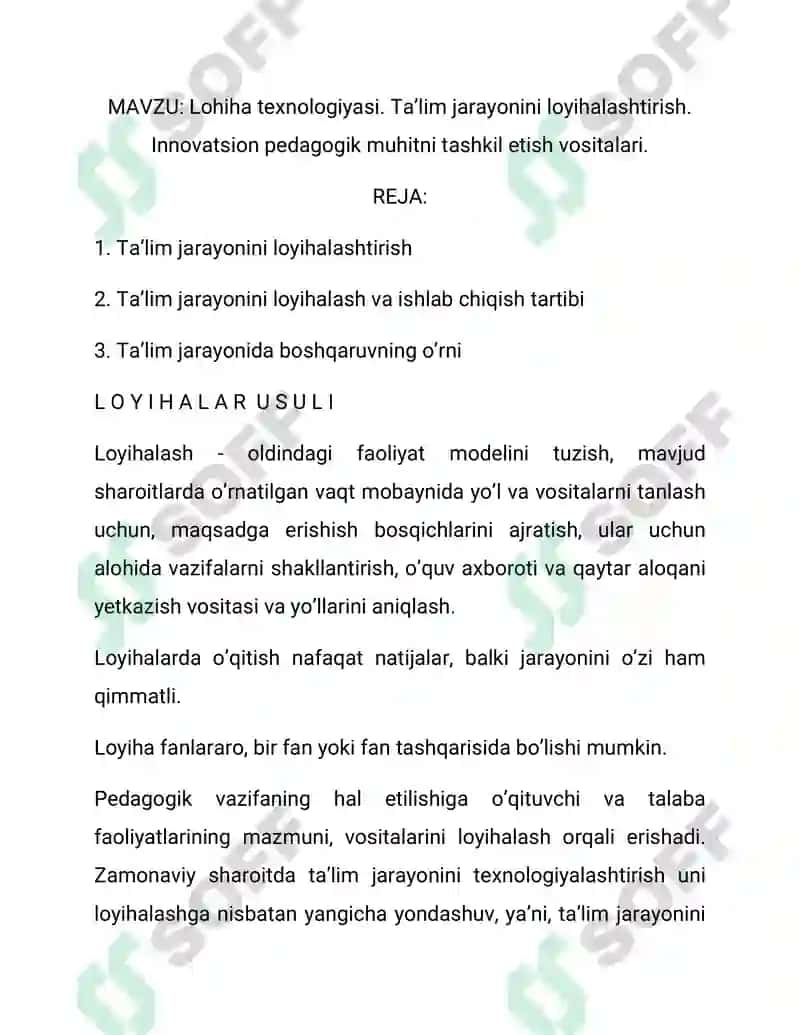 Fizikani o’qitish texnologiyalari va loyihalashtirish 5