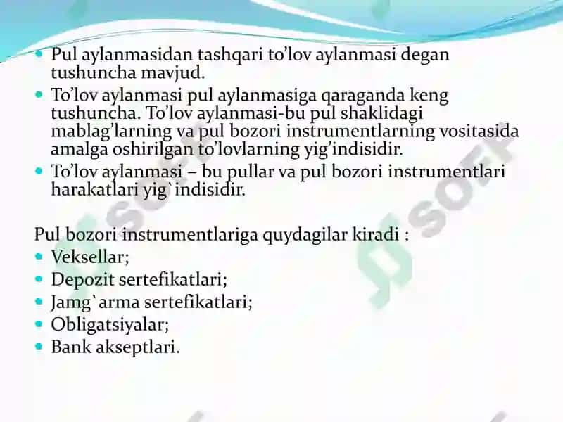 Pul aylanishi va uning tarkibi 6