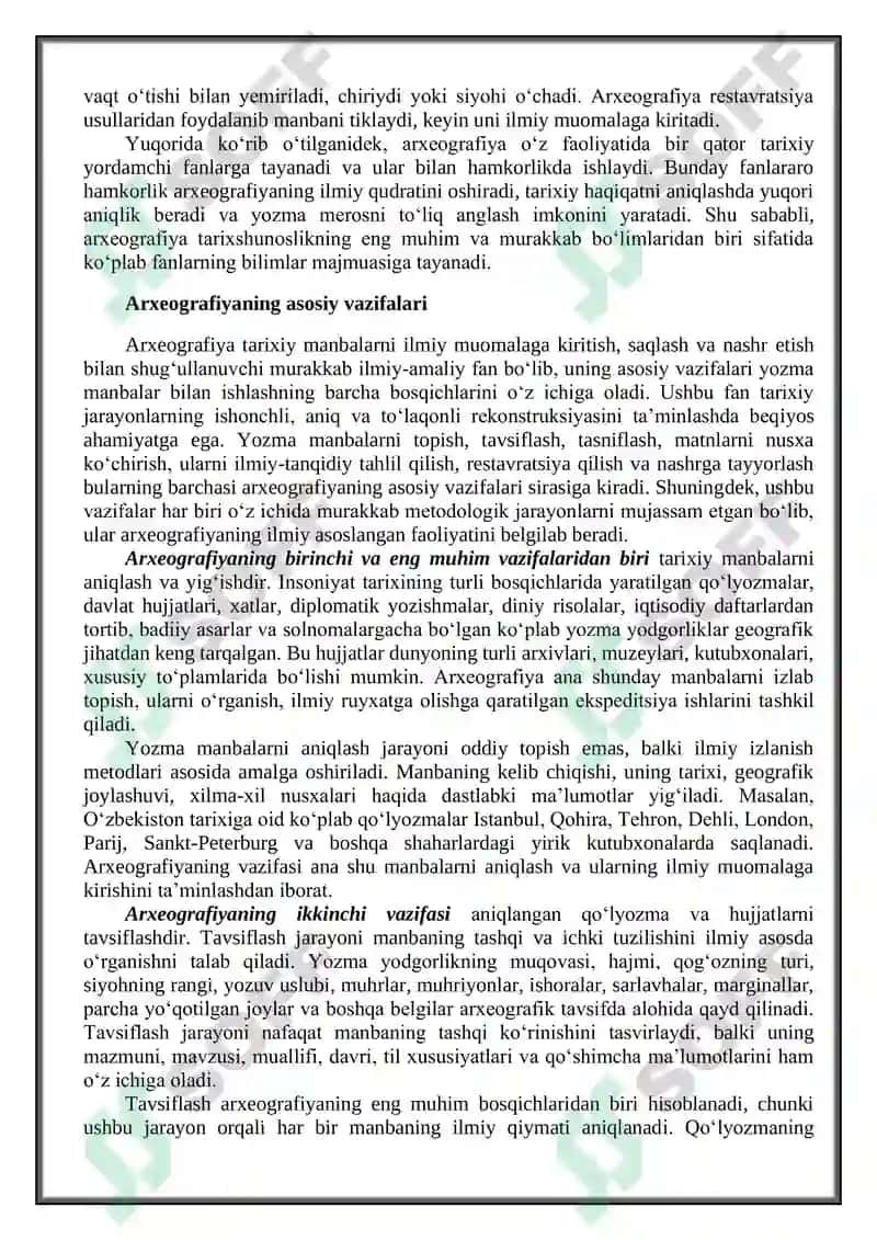 Arxeografiya va uning vazifalari 6