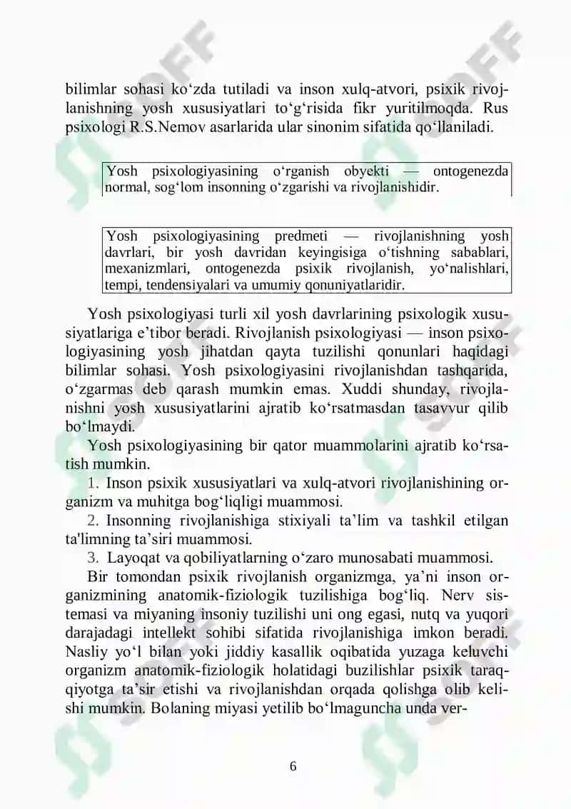 Rivojlanish psixologiyasi. Pedagogik psixologiya 6
