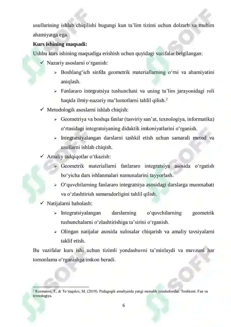 Boshlangʻich sinif matematika kursida gemetrik materialni oʻrganish 6