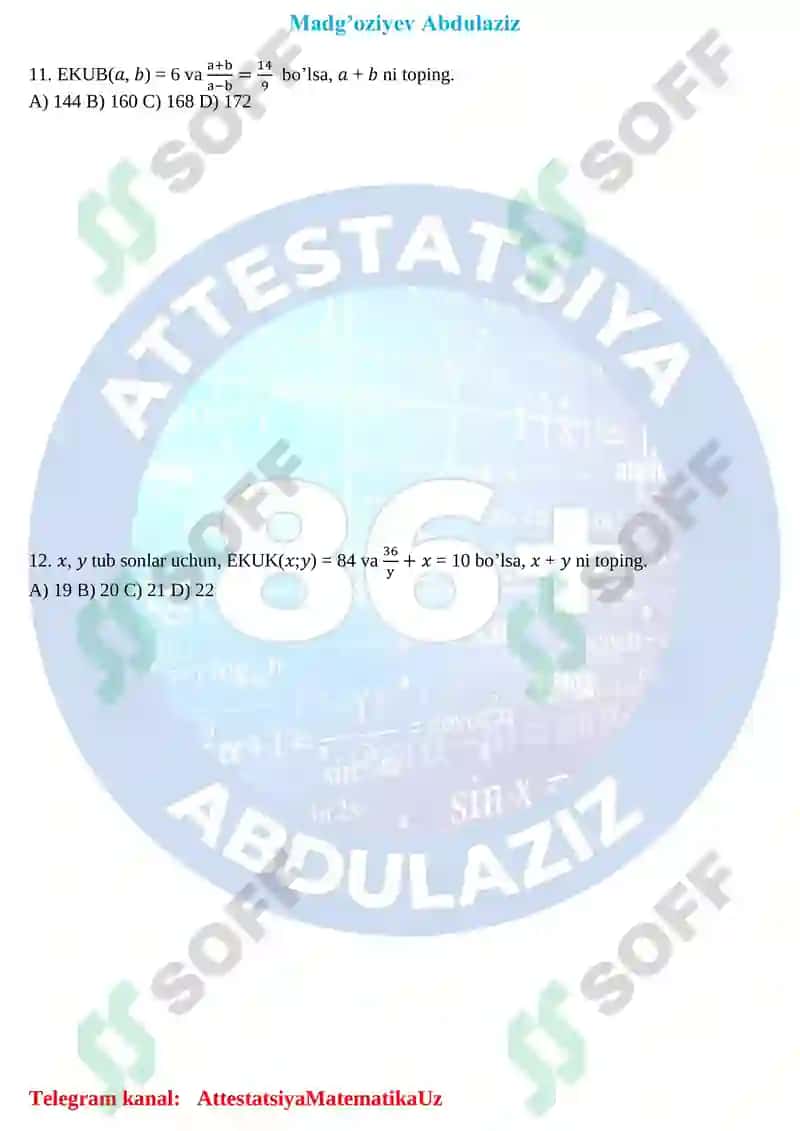 Ekub va Ekuk test 6