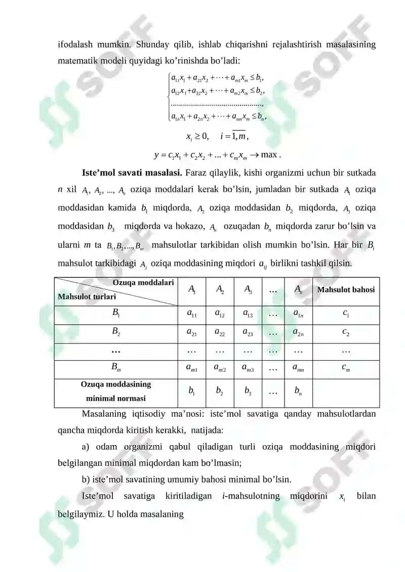 IQTISODIY MATEMATIKA fanidan о‘quv-uslubiy majmua 7