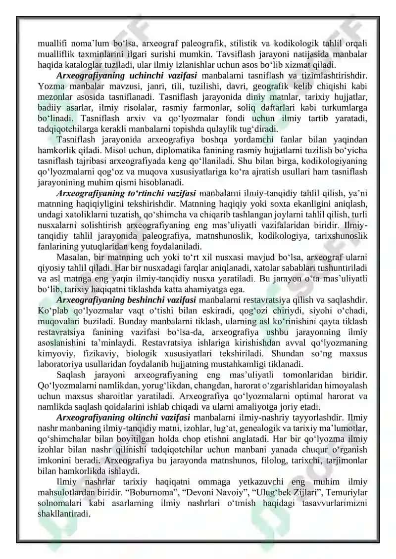 Arxeografiya va uning vazifalari 7